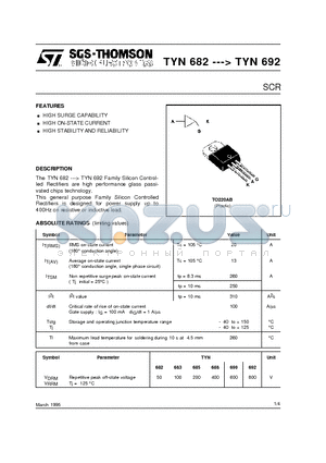 TYN683 datasheet - SCR