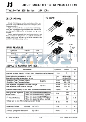 TYN825I datasheet - 25A SCRs