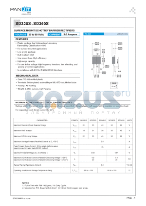 SD320S_09 datasheet - SURFACE MOUNT SCHOTTKY BARRIER RECTIFIERS