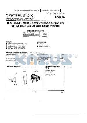 TZ404 datasheet - N-CHANNEL ENHANCEMENT-MODE D-MOS FET ULTRA HIGH-SPEED LOW-COST SWITCH