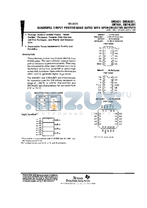 SN7401N datasheet - QUADRUPLE 2-INPUT POSITIVE-NAND GATES WITH OPEN-COLLECTOR OUTPUTS