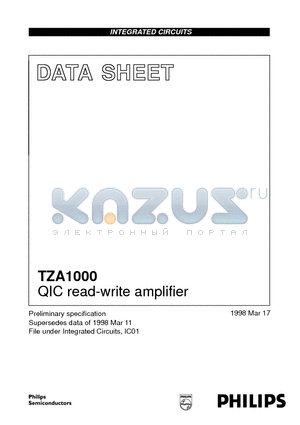 TZA1000 datasheet - QIC read-write amplifier