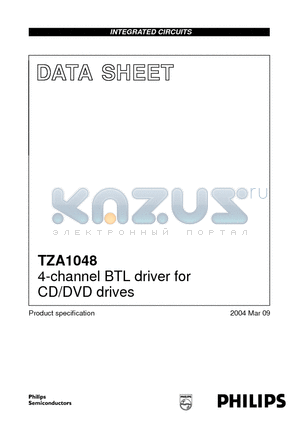 TZA1048 datasheet - 4-channel BTL driver for CD/DVD drives