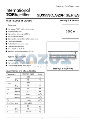 SD3553C datasheet - FAST RECOVERY DIODES