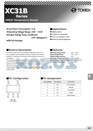 XC31BPN30AML datasheet - CMOS Temperature Sensor