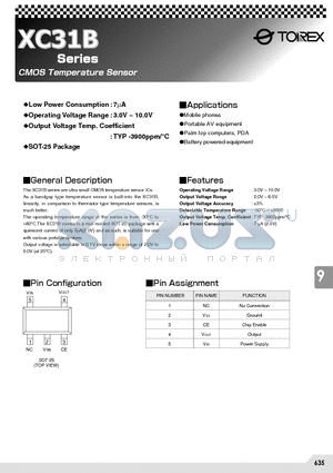 XC31BPN30AMR datasheet - CMOS Temperature Sensor
