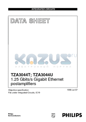 TZA3044T datasheet - 1.25 Gbits/s Gigabit Ethernet postamplifiers