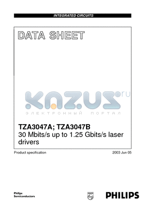 TZA3047BVH datasheet - 30 Mbits/s up to 1.25 Gbits/s laser drivers