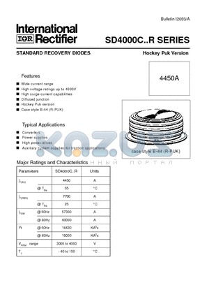 SD4000C datasheet - STANDARD RECOVERY DIODES Hockey Puk Version