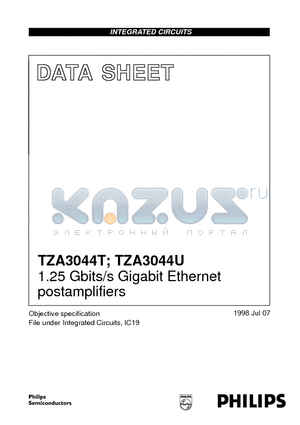 TZA3044U datasheet - 1.25 Gbits/s Gigabit Ethernet postamplifiers