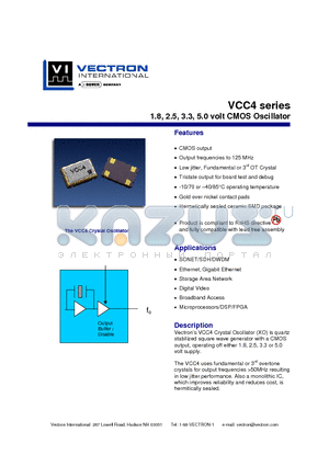 VCC4_10 datasheet - 1.8, 2.5, 3.3, 5.0 volt CMOS Oscillator