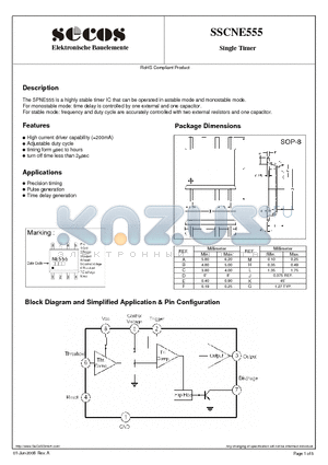 SSCNE555 datasheet - Single Timer