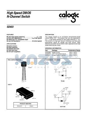 SD403BD datasheet - High Speed DMOS N-Channel Switch