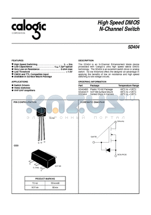 SD404CY datasheet - High Speed DMOS N-Channel Switch