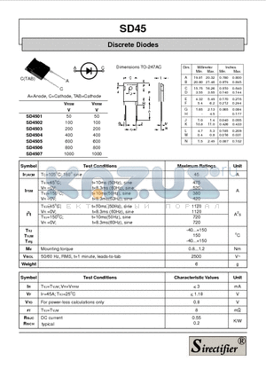 SD45 datasheet - Discrete Diodes