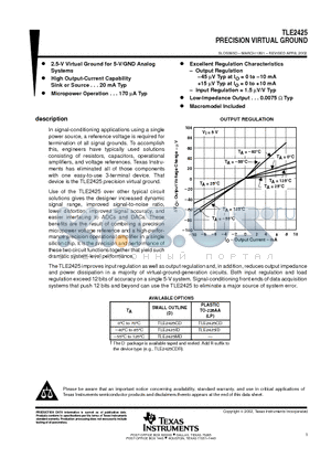 TLE2425CD datasheet - PRECISION VIRTUAL GROUND