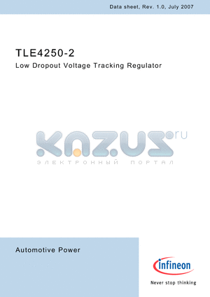 TLE4250-2 datasheet - Low Dropout Voltage Tracking Regulator