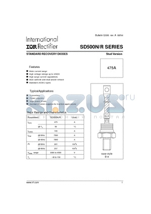 SD500N30MSC datasheet - STANDARD RECOVERY DIODES