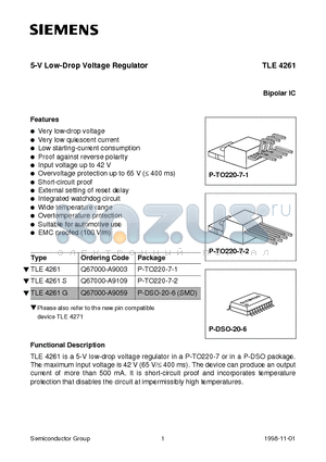 TLE4261G datasheet - 5-V Low-Drop Voltage Regulator