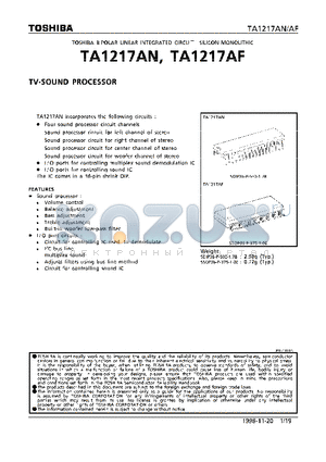 TA1217 datasheet - TV-SOUND PROCESSOR