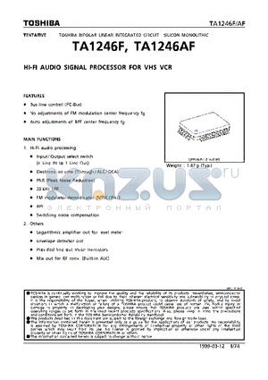 TA1246F datasheet - HI-FI AUDIO SIGNAL PROCESSOR FOR VHS VCR