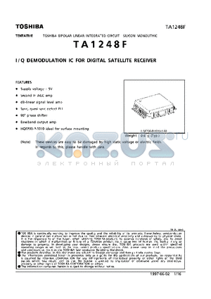 TA1248F datasheet - I/Q DEMODULATION IC FOR DIGITAL SATELLITE RECEIVER