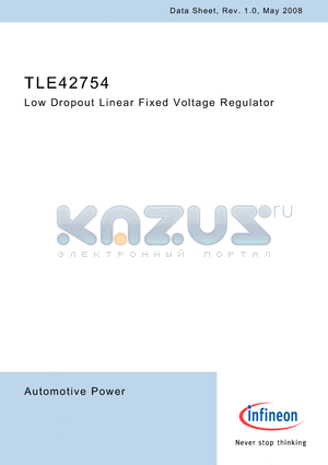 TLE42754D datasheet - Low Dropout Linear Fixed Voltage Regulator