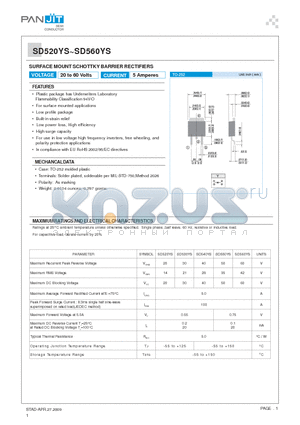 SD520YS datasheet - SURFACE MOUNT SCHOTTKY BARRIER RECTIFIERS