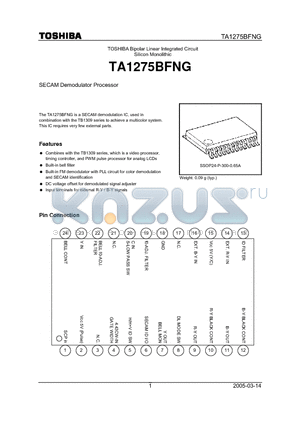 TA1275BFNG datasheet - SECAM Demodulator Processor