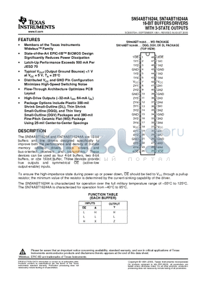 SN74ABT16244A datasheet - 16-BIT BUFFERS/DRIVERS WITH 3-STATE OUTPUTS