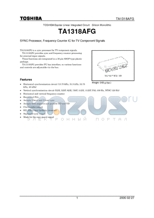 TA1318AFG datasheet - SYNC Processor, Frequency Counter IC for TV Component Signals