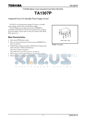 TA1307P datasheet - Integrated Circuit For Standby Power-Supply Control