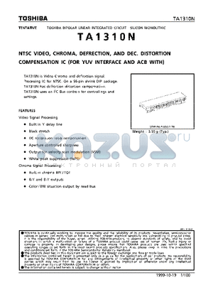 TA1310N datasheet - NTSC VIDEO, CHROMA, DEFRECTION, AND DEC. DISTORTION COMPENSATION IC (FOR YUV INTERFACE AND ACB WITH)