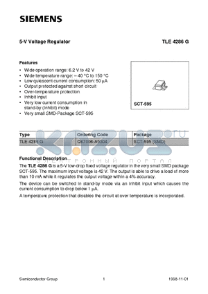 TLE4286G datasheet - 5-V Voltage Regulator