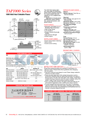 TA1K0PH25R0KE datasheet - 1000 Watt Heat Sinkable Planar