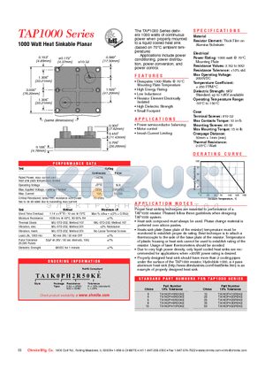 TA1K0PH3R00KE datasheet - 1000 Watt Heat Sinkable Planar