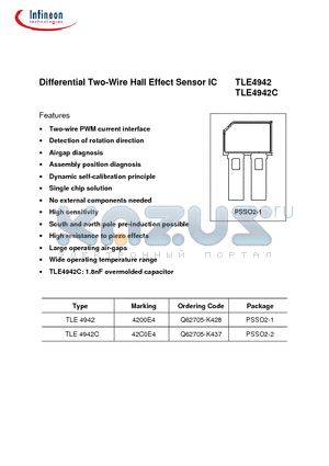 TLE4942 datasheet - Differential Two-Wire Hall Effect Sensor IC