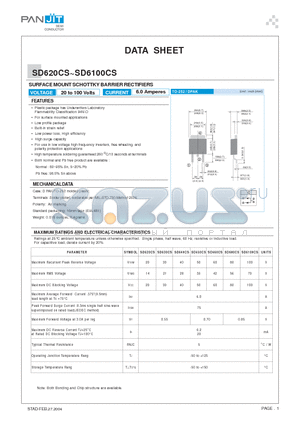 SD6100CS datasheet - SURFACE MOUNT SCHOTTKY BARRIER RECTIFIERS