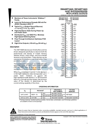 SN74ABT16825DLR datasheet - 18-BIT BUFFERS/DRIVERS WITH 3-STATE OUTPUTS