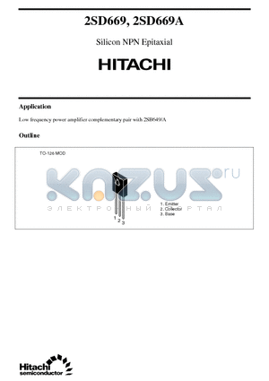 SD669 datasheet - Silicon NPN Epitaxial