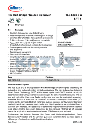 TLE6208-6G datasheet - Hex-Half-Bridge / Double Six-Driver