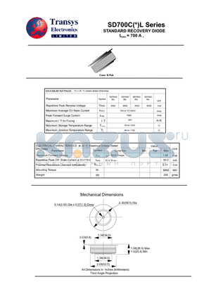 SD700C45L datasheet - STANDARD RECOVERY DIODE