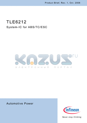 TLE6212 datasheet - System-IC for ABS/TC/ESC