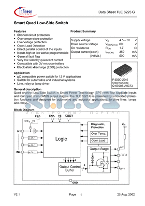 TLE6225G datasheet - Smart Quad Low-Side Switch