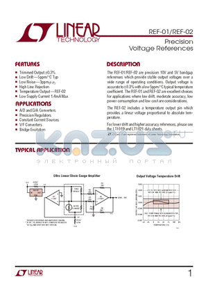 REF-01 datasheet - Precision Voltage References