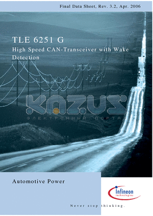 TLE6251G datasheet - High Speed CAN-Transceiver with Wake Detection