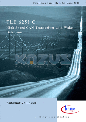 TLE6251G datasheet - High Speed CAN-Transceiver with Wake Detection