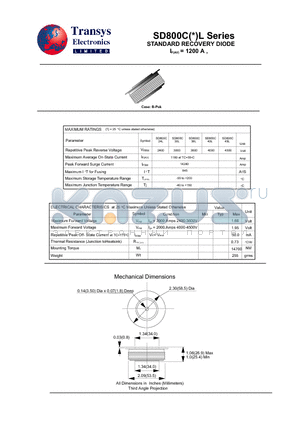 SD800C45L datasheet - STANDARD RECOVERY DIODE