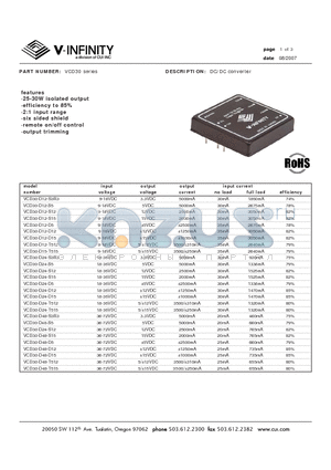 VCD30-D12-S12 datasheet - DC/DC converter