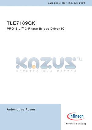 TLE7189QK datasheet - PRO-SILTM 3-Phase Bridge Driver IC